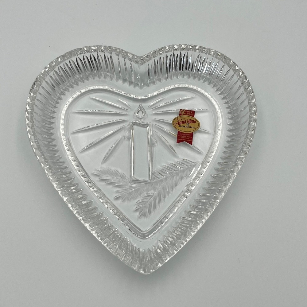 Anna Hutte Lead Crystal Heart‎ Dish Tray Bleikristall Made in Germany